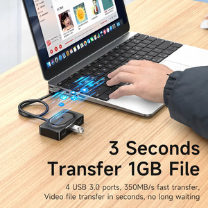 ฮับ Mindpure 4 พอร์ต USB 3.0 ความเร็ว 5Gbps พร้อมพอร์ตจ่ายไฟ USB-C สำหรับ MacBook Pro, <span class=keywords><strong>Air</strong></span>, <span class=keywords><strong>iPad</strong></span> Pro, ฮาร์ดไดรฟ์ภายนอก HDD สูงสุด 18TB - Product Image 2