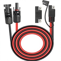 Kabel Isolasi PVC SAE Adapter 20FT 10AWG Tembaga Murni IP67 untuk PV, Kit Pengisi Daya Baterai RV Caravan, Polaritas Terbalik