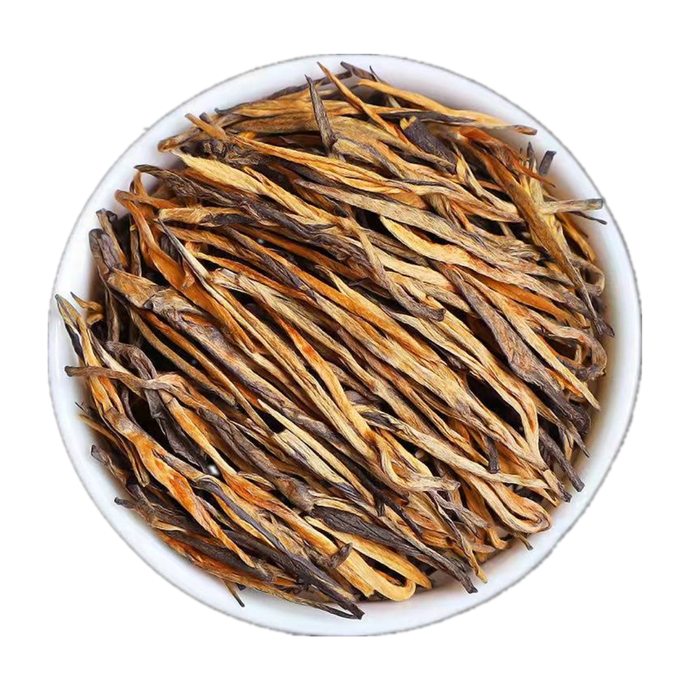 Organic Yunnan Pine Needle Black Tea Song Zhen Single Bud Dian Hong Jin Zhen Black Tea Yunnan Golden Needle Tippy Black Tea