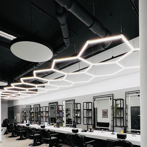 Hochwertige Sechseckige LED-Leuchten für die Inneneinrichtung von Friseursalons, Deckenlampe für Friseur- und Barbiershops - Product Image 2
