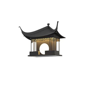 Lampe murale extérieure de style chinois, étanche, pour villa, cour, portail, poteau, éclairage paysager - Product Image 5