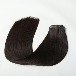 Meistverkaufte Vollständig Ausgerichtete Natürliche Brasilianische Echthaar-Extensions mit Nahtlosem PU-Clip-in, Dunkelbraun, Clip-in Skin Weft 100g - Product Image 5