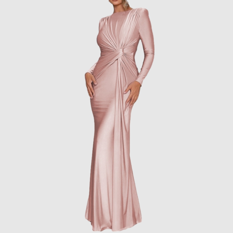 bodycon wrap dress long sleeve Bodycon Wrap Long Sleeve Midi Dress in Fuchsia