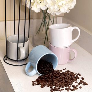 Mug à café en céramique couleur unie avec cadre en fer, logo personnalisable, impression sérigraphique pour cadeaux promotionnels - Product Image 3