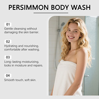 Gel Douche Hydratant Longue Durée au Parfum de Kaki, Mousse Riche, Nettoyage en Profondeur, Lissant et Anti-Odeurs Fortes