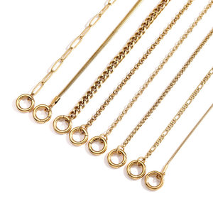 Round Carabiner Lock Necklace | 18K PVD Gold Plated Stainless Steel <b>Chain</b> for DIY Jewelry Making | Waterproof, Hypoallergenic - Product Image 4