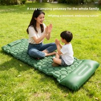 Matelas de couchage gonflable transfrontalier à pompe à pied, tente extérieure, anti-humidité, portable, en nylon 40D TPU ultraléger pour le camping