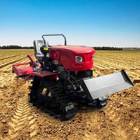 Labrador rotativo autopropulsado de 25 caballos de fuerza, pequeña máquina pionera agrícola con motor central, cultivador agrícola para montar