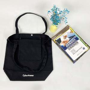 Sac fourre-tout en toile noire de 12 oz avec logo personnalisé pas cher petits sacs de messager en toile avec fermeture éclair logo sac à bandoulière en toile personnalisé - Product Image 5