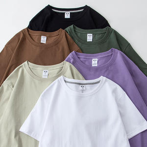 Short-sleeved T-<b>shirt</b> Men's Pure Cotton Round Collar High Quality Solid Color Loose Weight Combed Cotton Bottom <b>Shirt</b> - Product Image 3