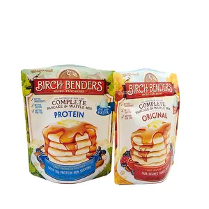 Kunden spezifisch bedruckter Backwaren-Verpackungs beutel Vakuum vorgeformtes Käsebrot Pizza Pancake Waffle Mix Stand Up Pouch