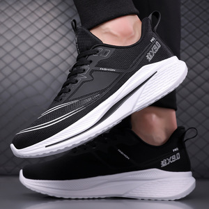 Chaussures de course en maille pour hommes, légères, respirantes, avec semelle extérieure en caoutchouc amorti, chaussures de sport - Product Image 3