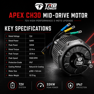 Kit di Aggiornamento Motore Elettrico TRB APEX CH30 72V 32KW per Moto Elettriche ad Alta Velocità <span class=keywords><strong>e</strong></span> Moto da Fuoristrada - Product Image 2