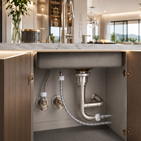 Tuyau d'alimentation flexible en acier inoxydable 304 tressé, filetage bidirectionnel, anti-éclatement, pour toilettes, lavabo, robinet, chauffe-eau