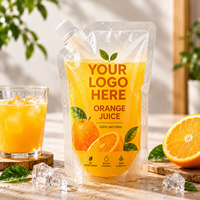 Pochette souple personnalisée avec bec verseur pour jus de fruits, emballage alimentaire de 500 ml avec bouchon