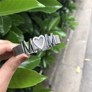 <span class=keywords><strong>Bracelet</strong></span> à mailles ajustables en acier inoxydable, cadeau de fête des mères, breloque mère fille <span class=keywords><strong>Mon</strong></span>, pour maman // - Product Image 2