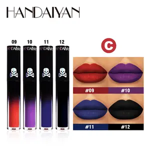 HANDAIYAN Goth Lipgloss perempuan keren Gotik Diablo lipstik cair Matte aksesoris Halloween produk Dropshipping