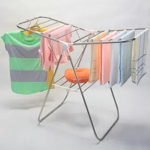 MR-5015A factory wholesale stainless steel duty folding clothes drying rack for flat