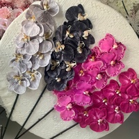 Bunga anggrek artifisial F Real touch berkualitas tinggi, Phalaenopsis untuk dekorasi pernikahan dan rumah