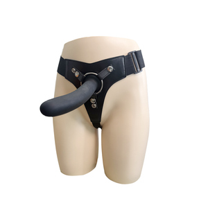 Sous-vêtements en cuir noir punk avec sangle réglable, trois anneaux en métal, ceinture de bondage, culottes, produits sexuels pour adultes - Product Image 2