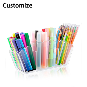 Portapenne e Porta Pennelli da Trucco in Acrilico Trasparente, Scatola Portaoggetti da Scrivania Personalizzabile con Servizio di Taglio - Product Image 1