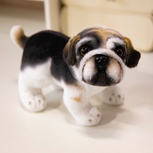 Vente en gros d'usine de fabrication d'étiquettes personnalisées, animaux en peluche prêts à être expédiés, bouledogues français et pugs en peluche, animaux en peluche doux, poupées en peluche de myna à crête - Product Image 2