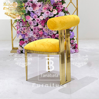 Chaises de salle à manger de luxe en acier inoxydable doré en tissu nordique orange pour les mariés