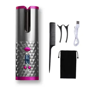 Taşınabilir çok fonksiyonlu USB şarj edilebilir kablosuz elektrikli saç maşası trevaling otomatik saç bigudisi makinesi