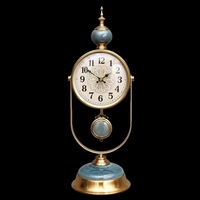 Horloge de table vintage européenne de luxe horloge à pendule mécanique en bronze antique pour décor de cheminée de bureau à domicile