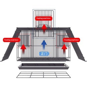 Cage <span class=keywords><strong>à</strong></span> oiseaux <span class=keywords><strong>de</strong></span> luxe surdimensionnée pour perroquet, en <span class=keywords><strong>fil</strong></span> <span class=keywords><strong>de</strong></span> <span class=keywords><strong>fer</strong></span>, motif floral, anti-évasion, avec fermeture <span class=keywords><strong>à</strong></span> boucle - Product Image 1