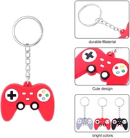 Porte-clés de manette de jeu en PVC, porte-clés 2D 3D en caoutchouc souple de dessin animé PS4