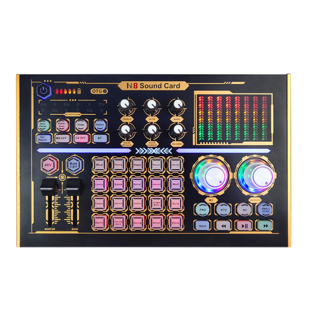 N8 48V Digital Audio Interface - Metal Live Streaming Sound Card for PC/Mobile/Phone with Mic Gain & Voice Effects