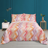 Luxe 3D impression numérique Eucalyptus soyeux Polyester blanchi housse de couette drap de lit draps ensemble de literie ensembles de draps et taies d'oreiller