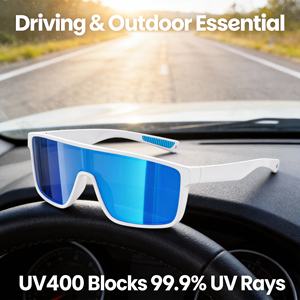 Lunettes de soleil pour hommes avec logo personnalisé, monture verte tendance en TR90, verres polarisés TAC et charnière à ressort - Product Image 5