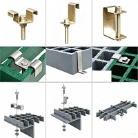 Clips de fixation pour grilles en PRV moulées et pultrudées, clips d'ancrage pour grilles en fibre de verre, accessoires d'installation de grilles en PRV moulées DF01