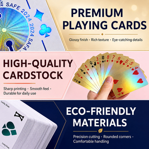 <span class=keywords><strong>Cartas</strong></span> <span class=keywords><strong>de</strong></span> Póker <span class=keywords><strong>de</strong></span> Plástico Publicitarias <span class=keywords><strong>de</strong></span> <span class=keywords><strong>Doble</strong></span> Cara, Personalizadas, Ecológicas, Reciclables y Duraderas, con Empaque Personalizado Azul y Rojo - Product Image 6