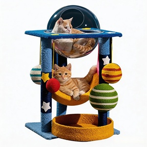 Arredo per animali domestici all'ingrosso ecologico: Albero da arrampicata con sisal, casetta e torre tiragraffi per gatti e gattini - Product Image 1