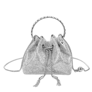 Bolso de Mano de Lujo para Mujer, con Pedrería Brillante, Cadenas Personalizables, Asa Metálica, Diseño de Cubo, Soporte OEM/ODM - Product Image 2