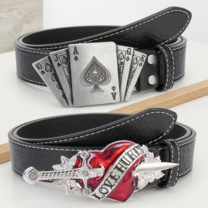 <span class=keywords><strong>Ceinture</strong></span> pour hommes de style européen américain Vintage Punk <span class=keywords><strong>Ceinture</strong></span> à une flèche en alliage PU et plastique Cross-Border Belts - Product Image 1