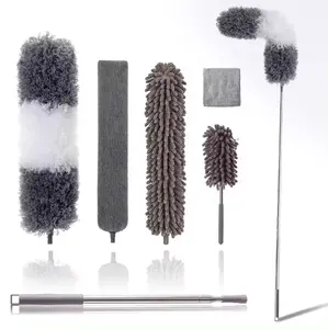 Microfiber Duster with Extension Pole Dusters for Cleaning High Ceiling Fan Retractable Gap Dust Cleaner set