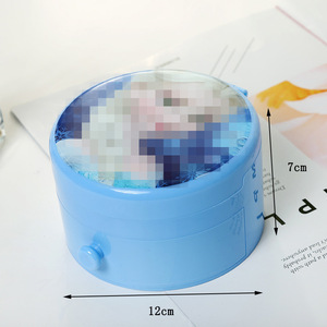 Gaochuang Round Jewelry Box With Compartments For <b>Kids</b> Mini Portable Storage Pink Blue Red Fuchsia - Product Image 2