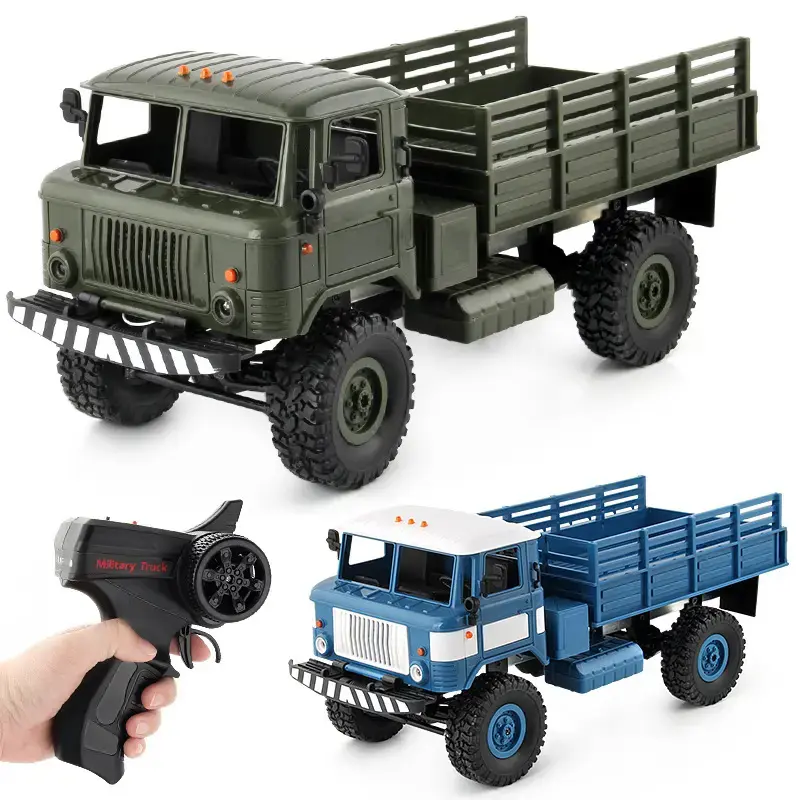 Jouet d'apprentissage pour enfants, camion militaire américain WPL 1:16 4WD Rock Crawler RC Truck télécommande voiture jouet pour enfant cadeau créatif