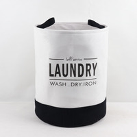 Panier à linge de luxe en tissu polyester écologique avec poignées, design cylindrique pour le lavage, le séchage et le repassage, idéal pour le rangement des vêtements en hôtel