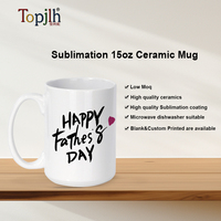 Topjlh Tasse en Céramique de Sublimation 15oz, Grande Tasse à Café Blanche de Haute Qualité pour Cadeaux Promotionnels, Vente en Gros avec Logo Personnalisé