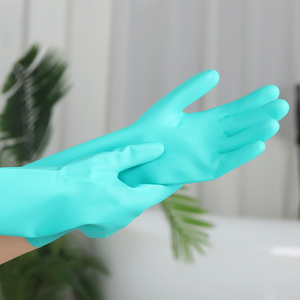 Guantes rectos forrados de 33 cm, sin látex, resistentes a químicos, certificados EN 374, resistentes a ácidos y álcalis, verdes, 15 mil - Product Image 4