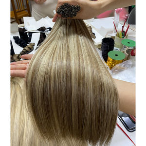 Extensions de <span class=keywords><strong>cheveux</strong></span> naturels Remy à la kératine, colle forte, I Tip, pre-collé, Stick Tip, 100% de cuticule vierge - Product Image 1