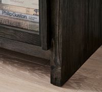 Console multimédia en bois de style américain moderne, console multimédia en verre de chêne français contemporain