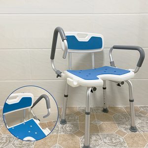Chaise de <span class=keywords><strong>douche</strong></span> pour personnes âgées avec accoudoirs rabattables, siège rembourré antidérapant pour personnes handicapées, tabouret de bain, <span class=keywords><strong>aide</strong></span> à la sécurité - Product Image 2
