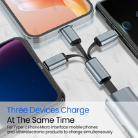 Câble de charge rapide USB 5 en 1 EONLINE pour téléphone Samsung Huawei, câble de charge micro USB C rétractable multi-prises, cadeaux créatifs