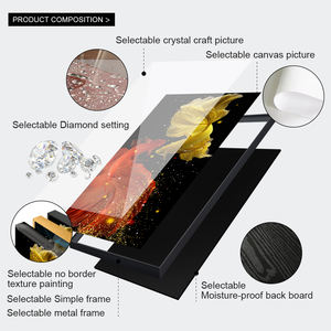 Arte de pared de animales <span class=keywords><strong>Koi</strong></span> de lujo moderno personalizado abstracto Naturaleza muerta diamante pintor casa decorada pintura de porcelana de cristal - Product Image 4